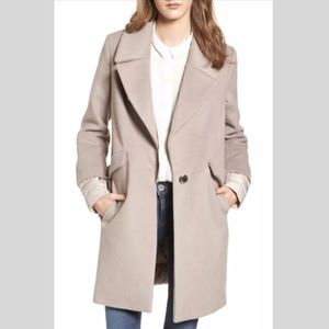 Calvin Klein wool blend puffer coat, neutral